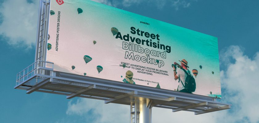Free Street Billboard Poster Graphic PSD mockup
