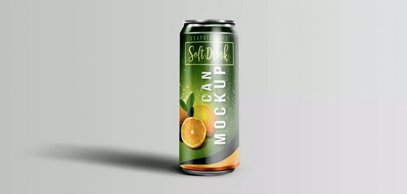 Soft Drink Can Mockup PSD