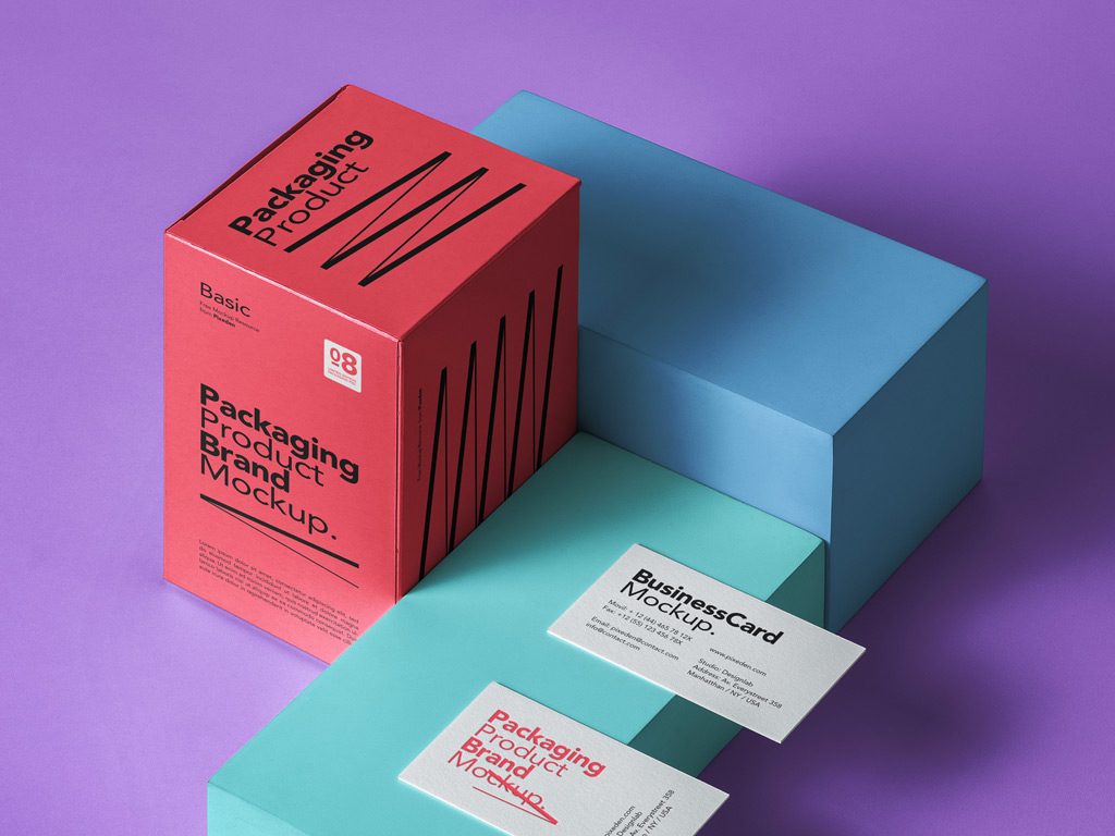 Mock-up of boxes &#038; business cards