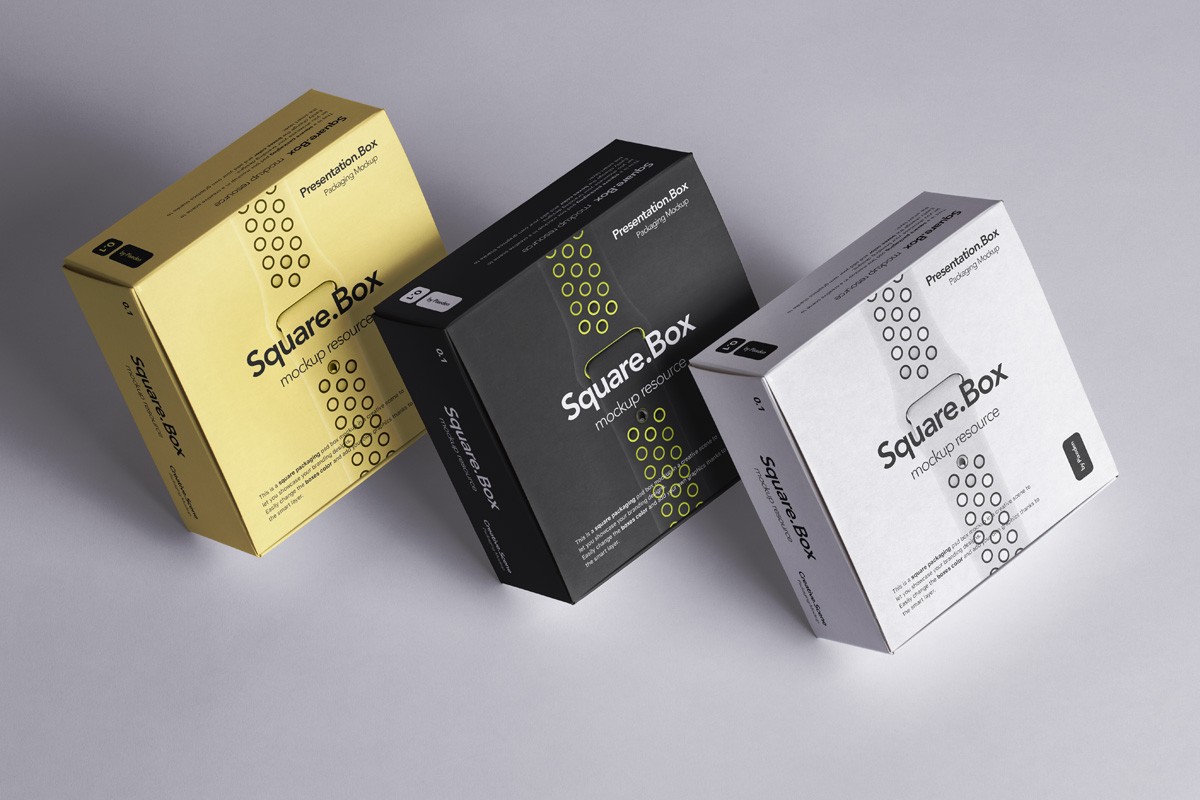 Square Packaging Boxes Mockup Free Mockup Download