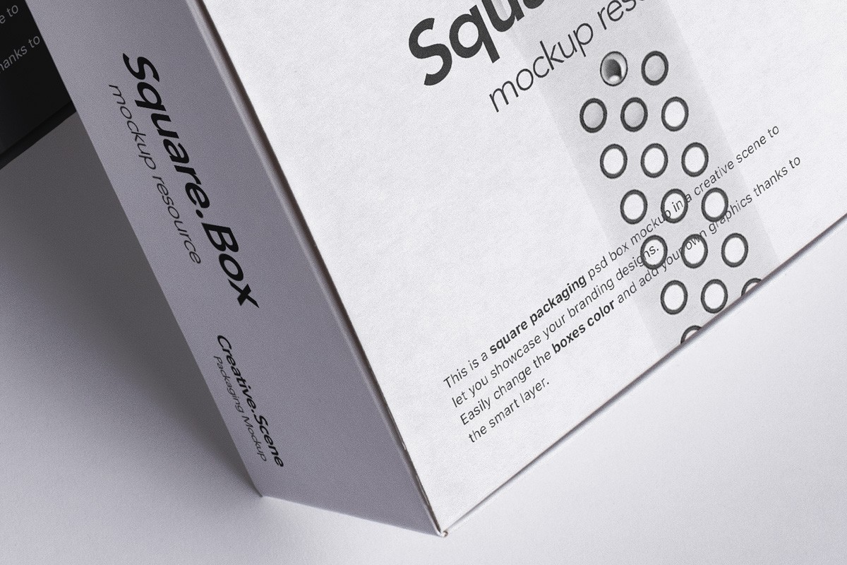 Square Packaging Boxes Mockup