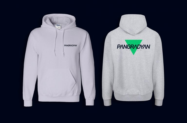 Free hoodie mockup PSD — men's hoodie front and back