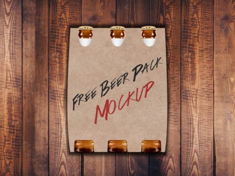 Free beer six-pack mockup