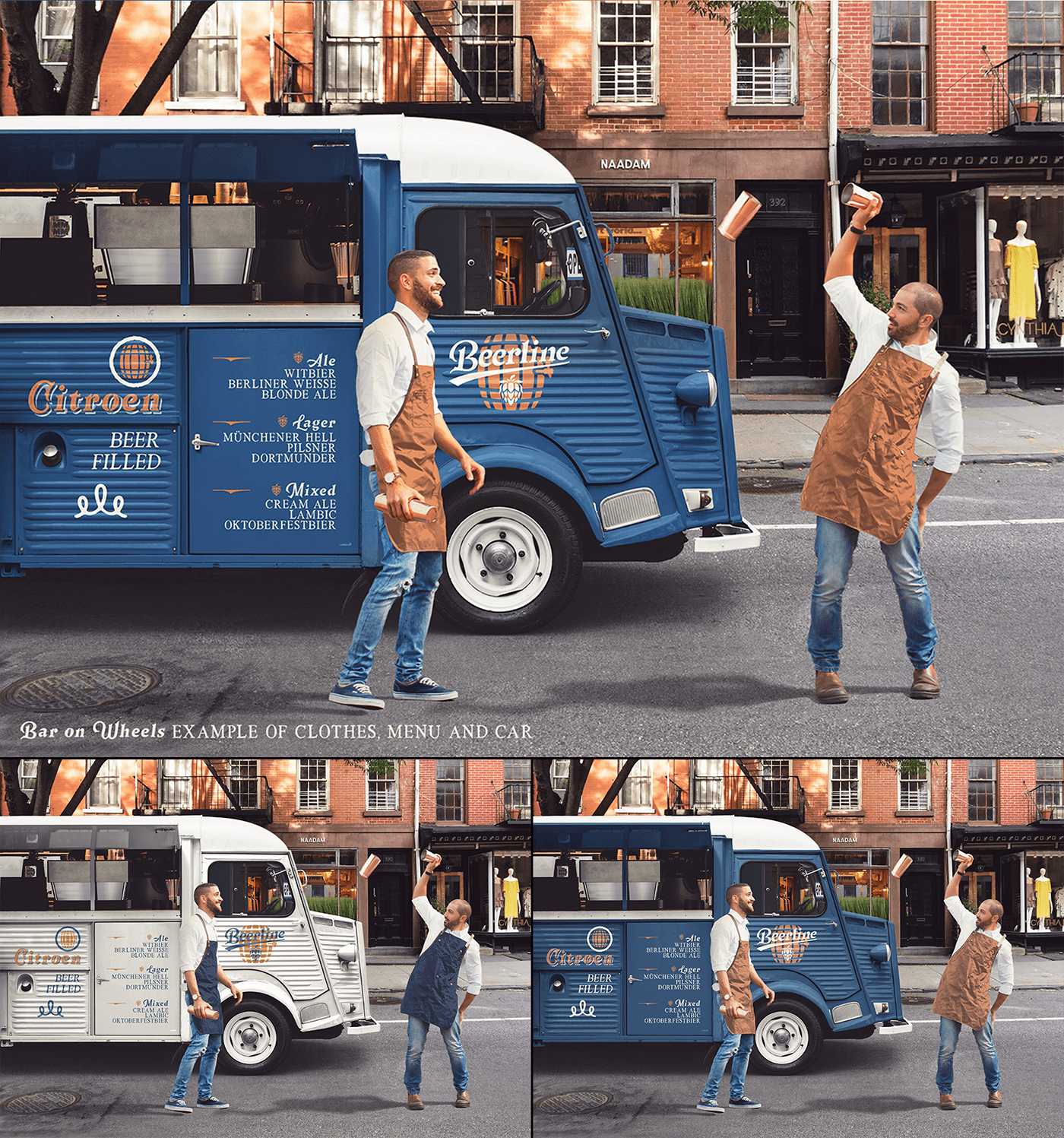 Download Food Truck with Two Bartenders mockup - Free Mockup Download