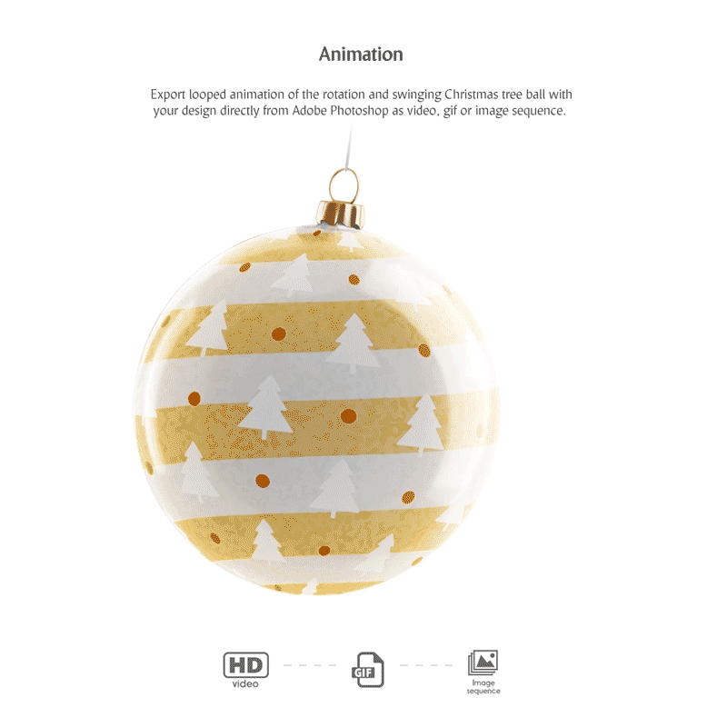 Christmas Tree Ball Animated Mockup