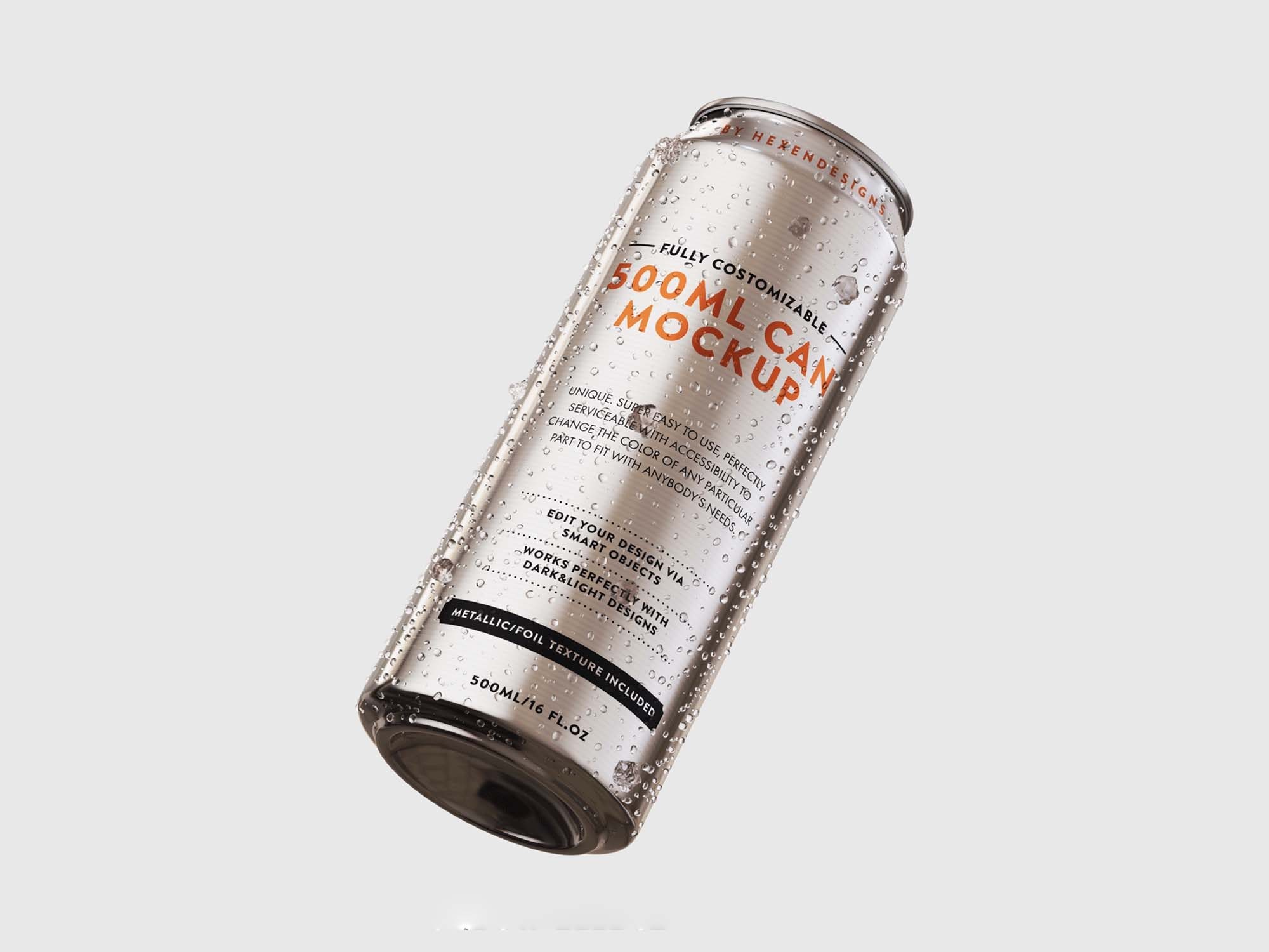 Free 500ml Can Mockup