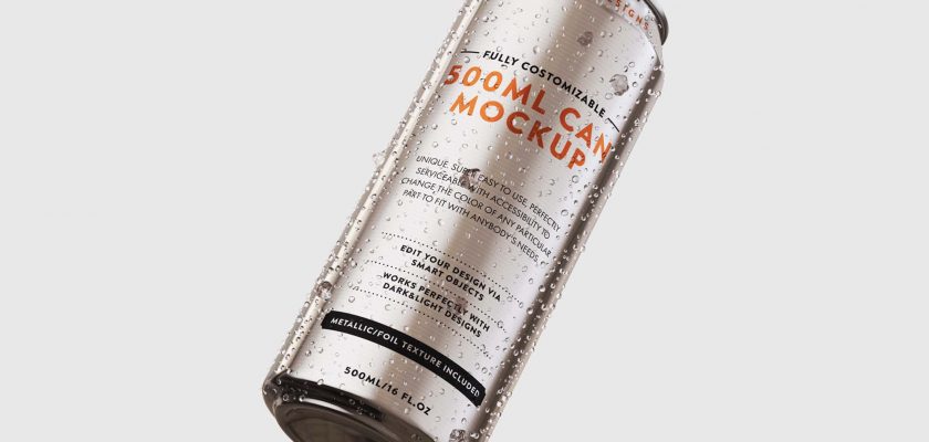 Free 500ml Can Mockup