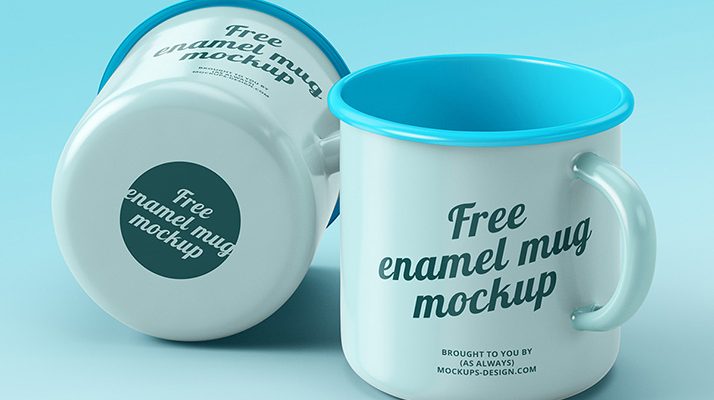 Free Enamel Mugs Mockup