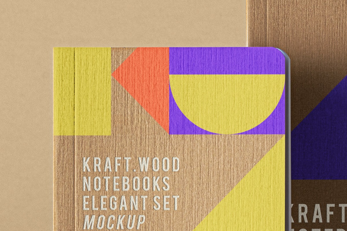 Kraft Notebook Set Mockup