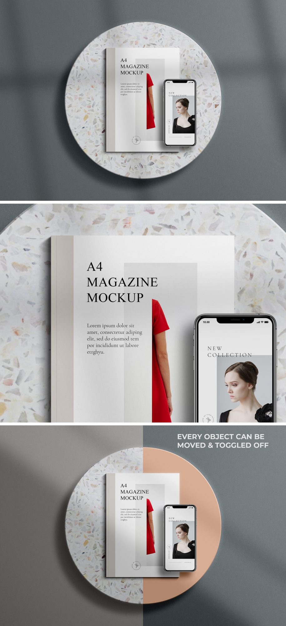 A4 Magazine and iPhone Mockup