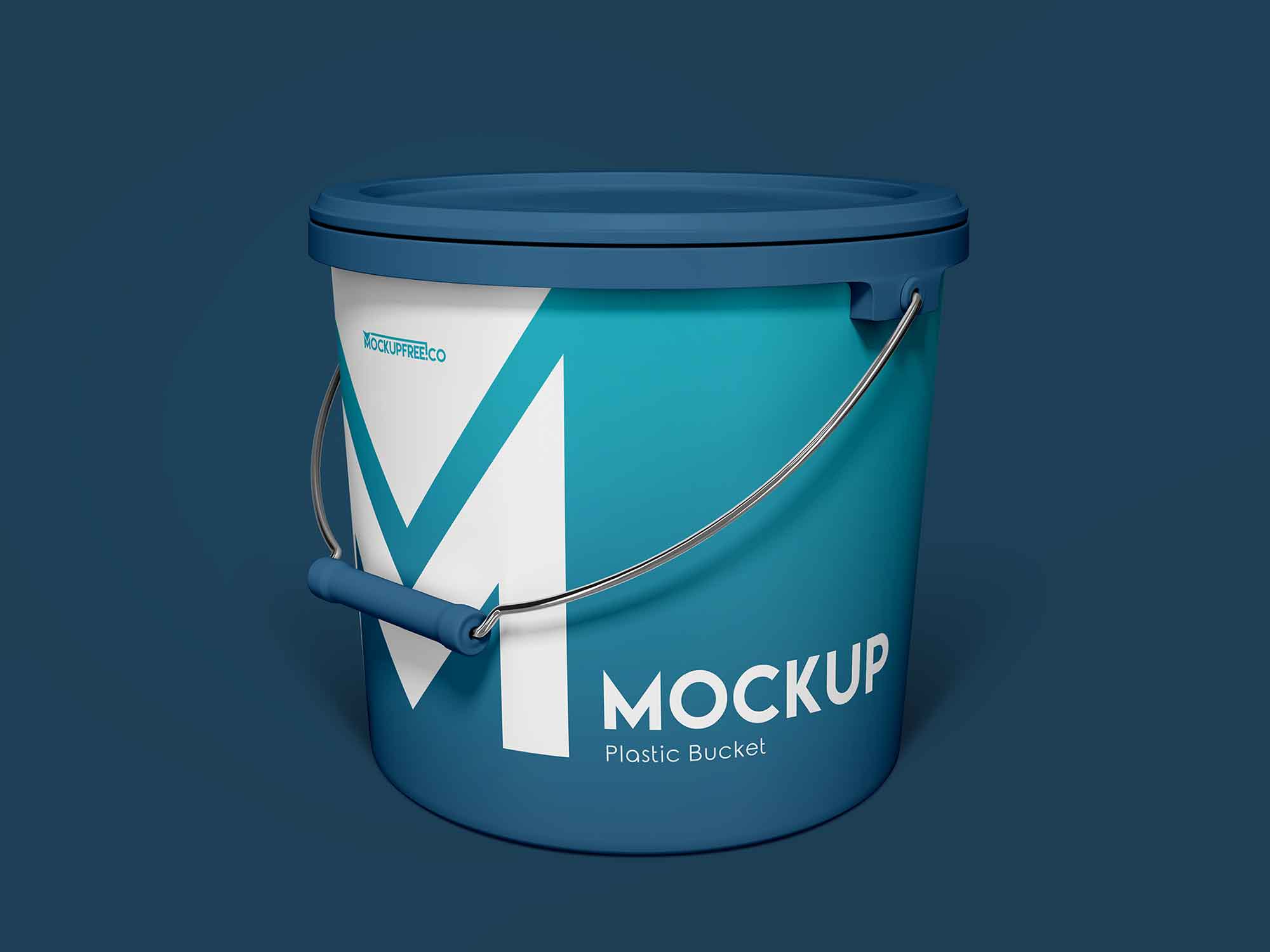 Free Plastic Paint Bucket Mockup
