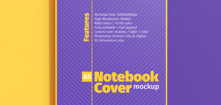 A5 Notebook Cover Mockup