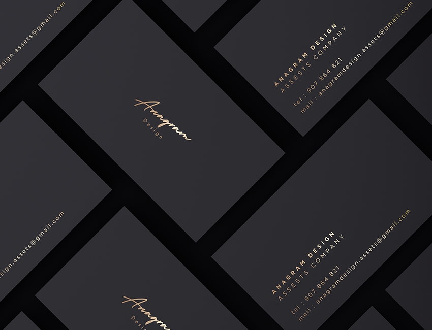 Black and gold branding mockup