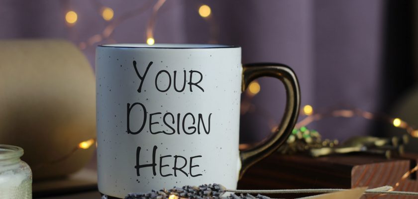 Cozy Mug on a Table Mockup