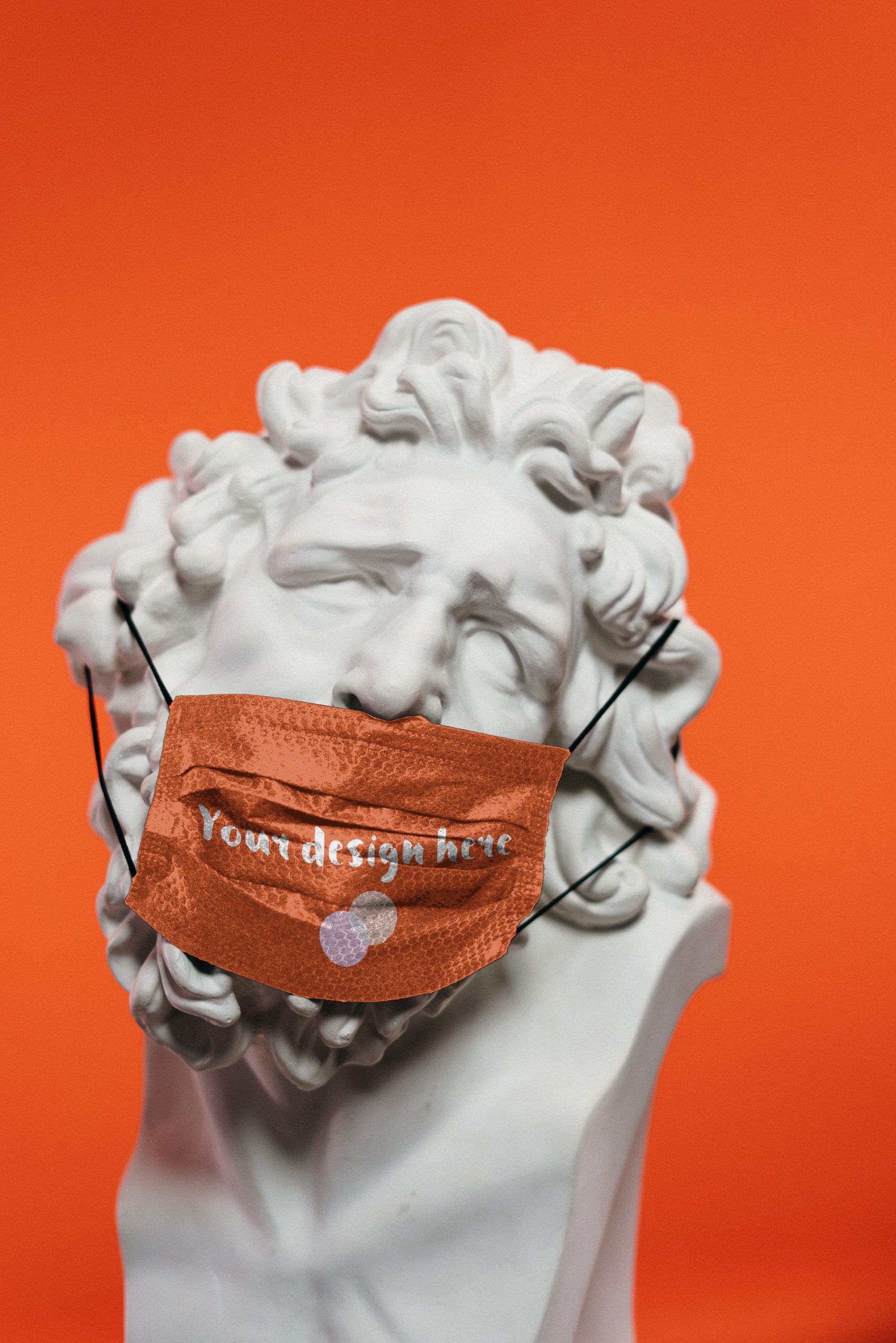 Face Mask on Sculpture Mockup - Free Mockup Download