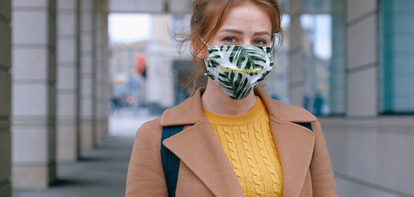 woman in mask mockup