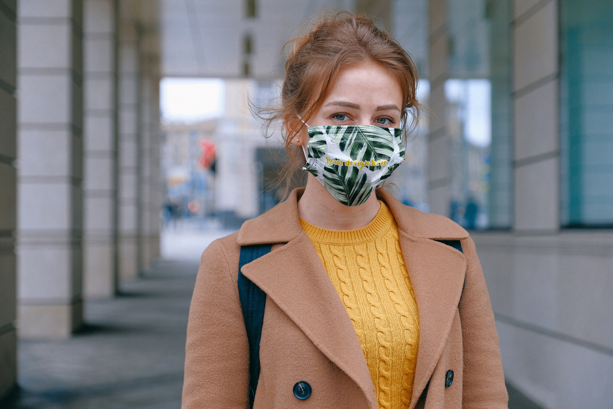 woman in mask mockup