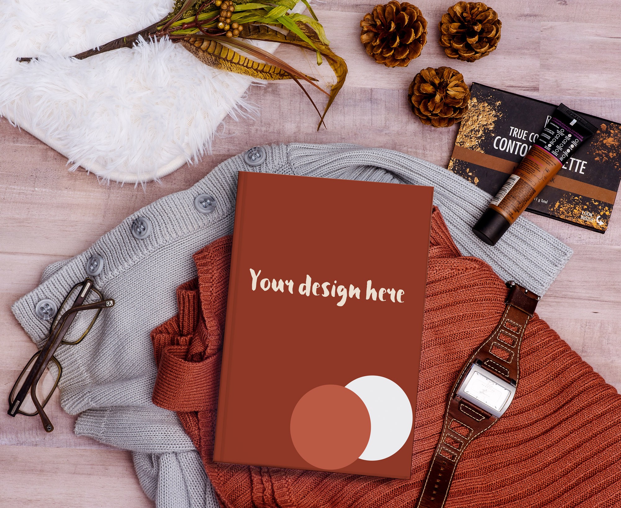 free book on clothes mockup