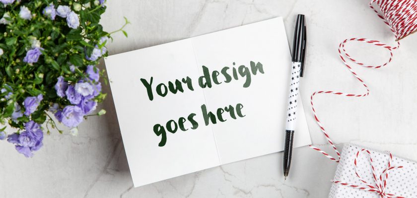 greeting card psd mockup