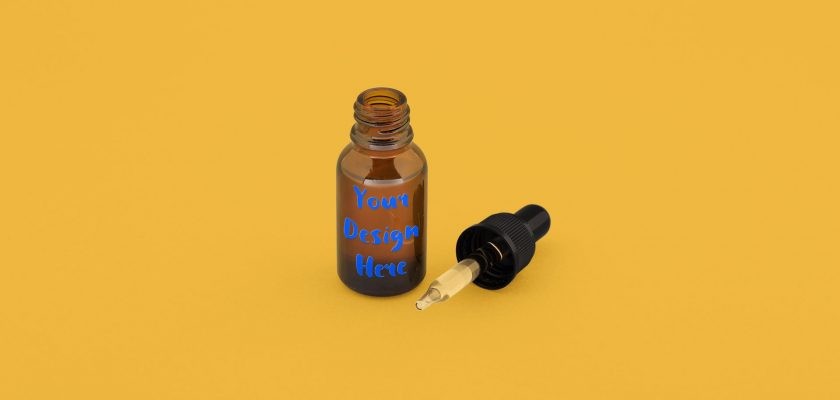 free glass dropper mockup