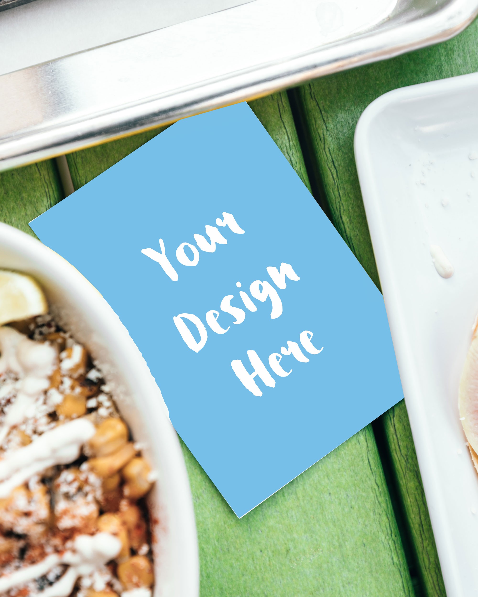 Postcard on Breakfast Table Free Mockup Download