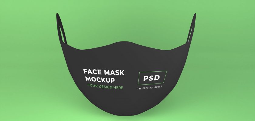 Realistic Face Mask Mockup Template