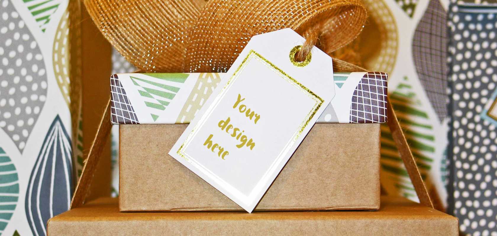 Download Gift Bow Box Card Mockup - Free Mockup Download