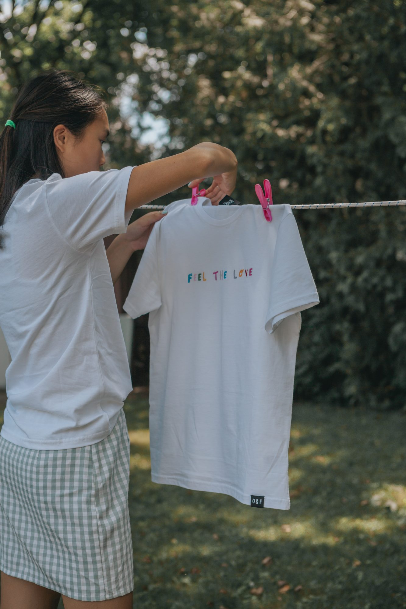 T-shirt Dries on a Rope Free Mockup preview