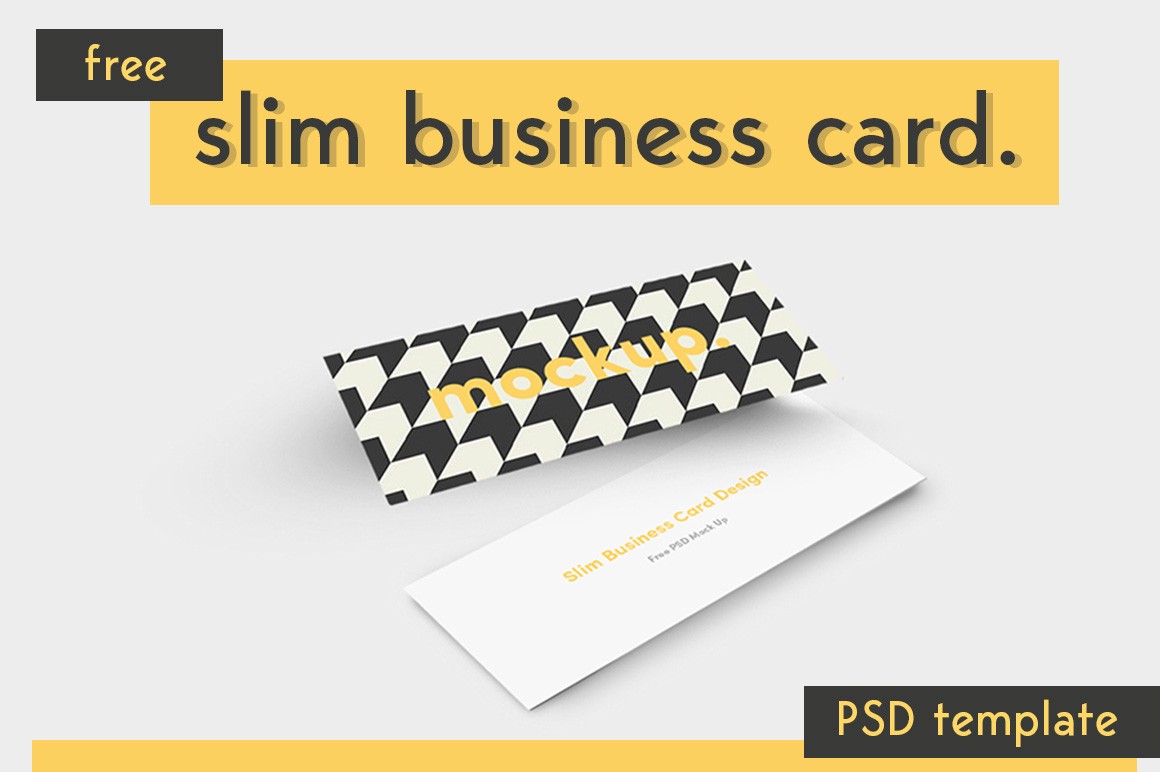 Slim Business Card Mockup