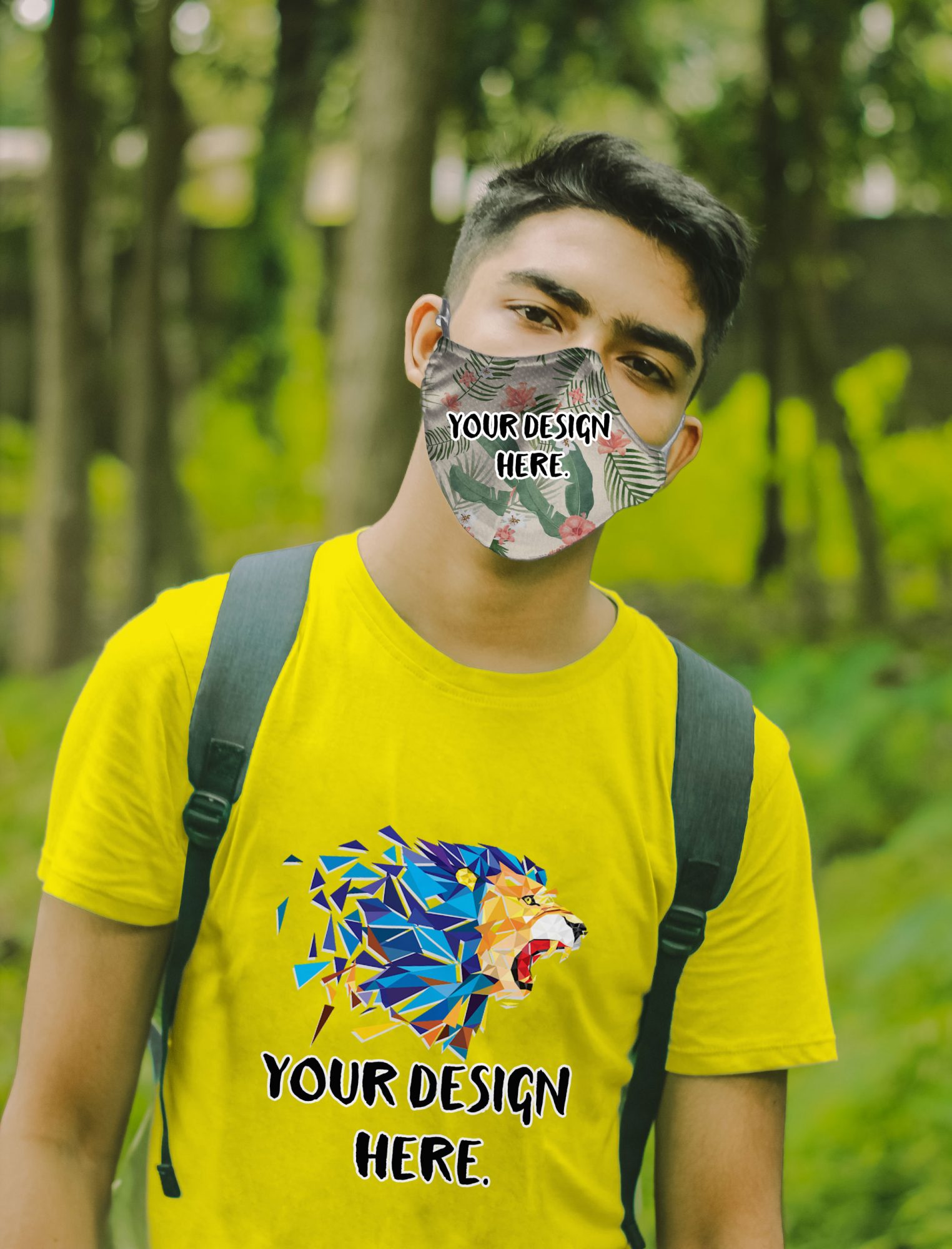 free mask mockup and t-shirt mockup