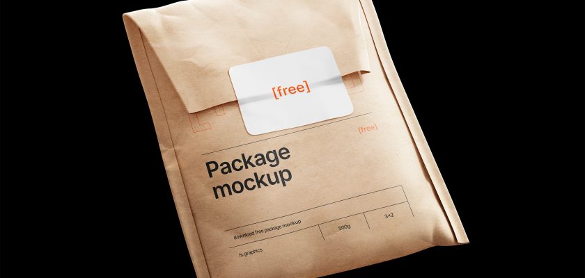 free paper bag envelope mockup
