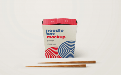 Free noodle box mockup
