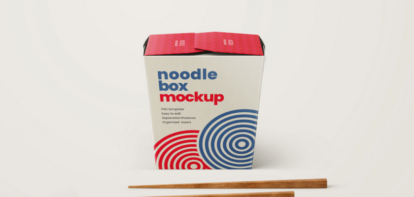 Free Noodle Box Mockup