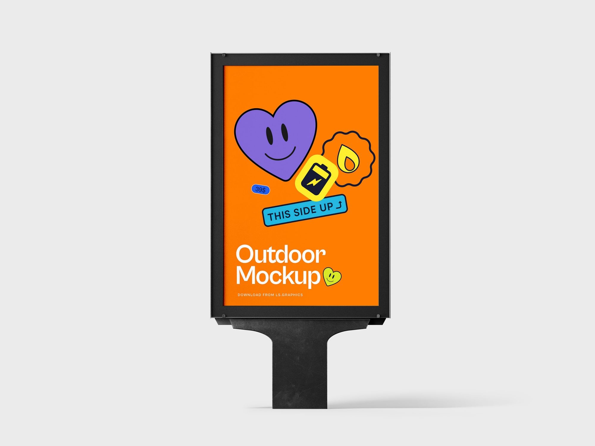 Outdoor Advertisement Stand Poster Mockup