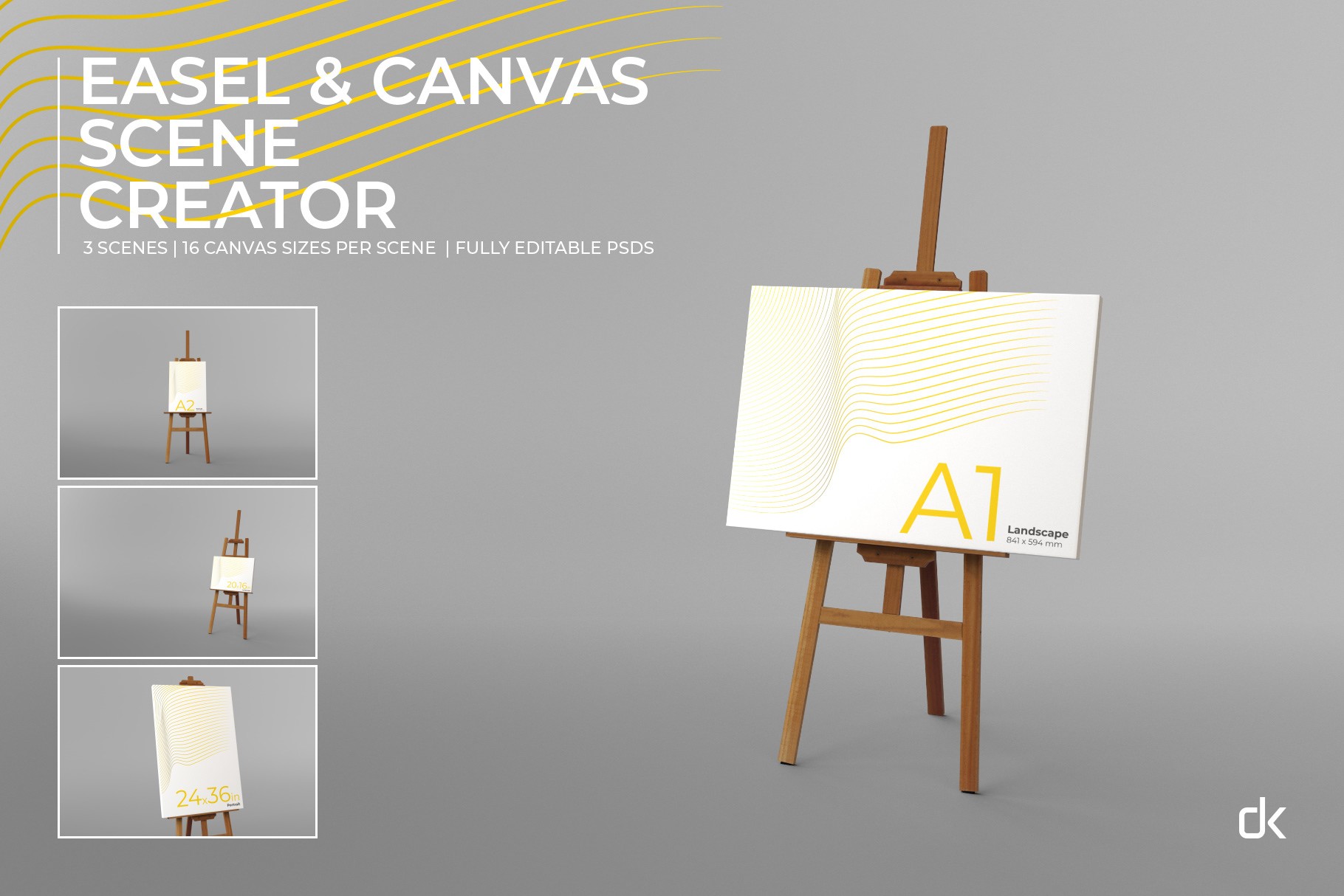 Easel and Canvas Mockup