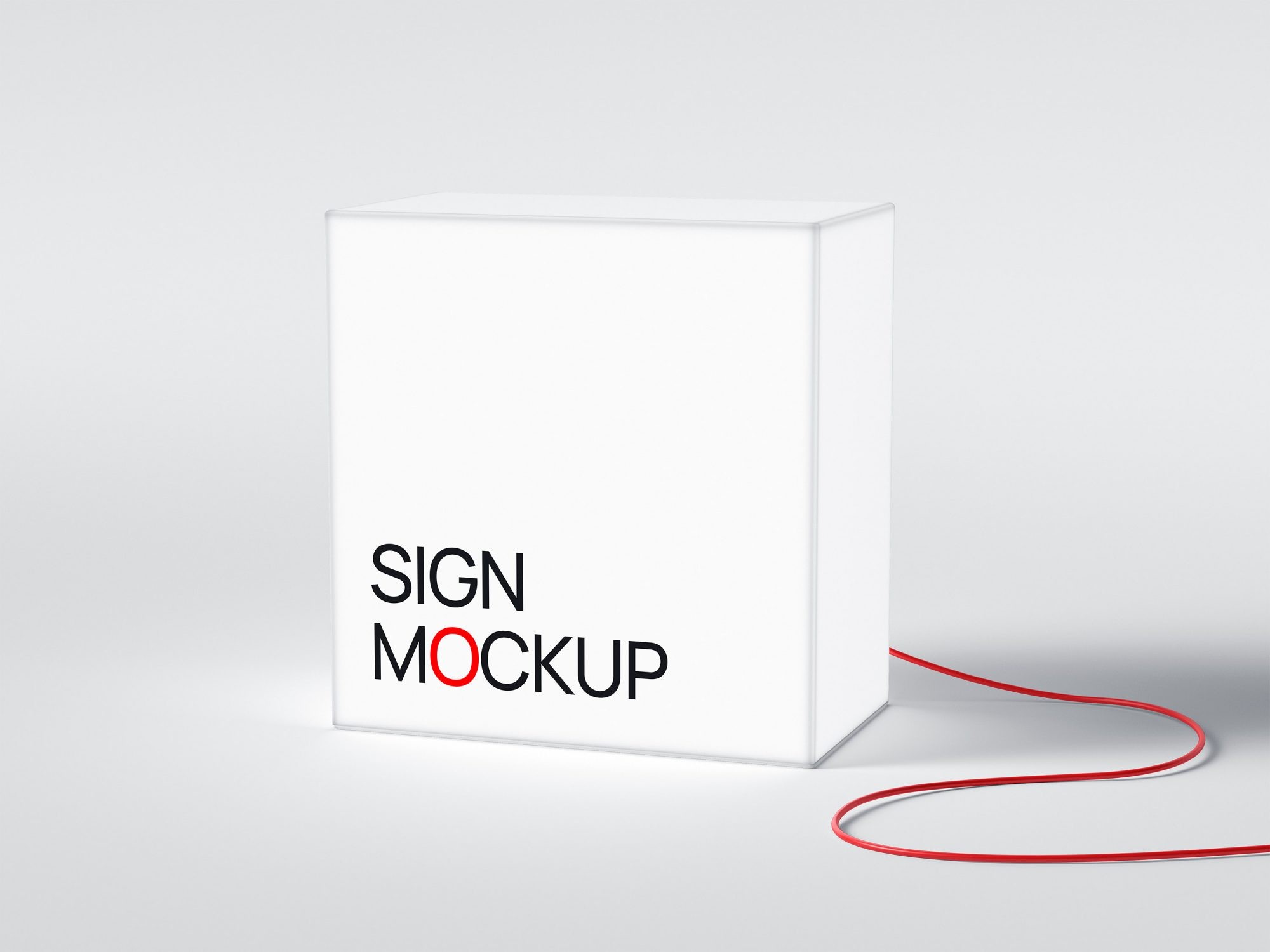 Free Square Lightbox Sign Mockup