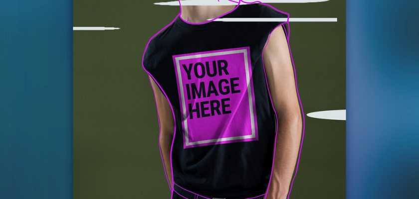 T-shirt Mockup with Colorful Accents