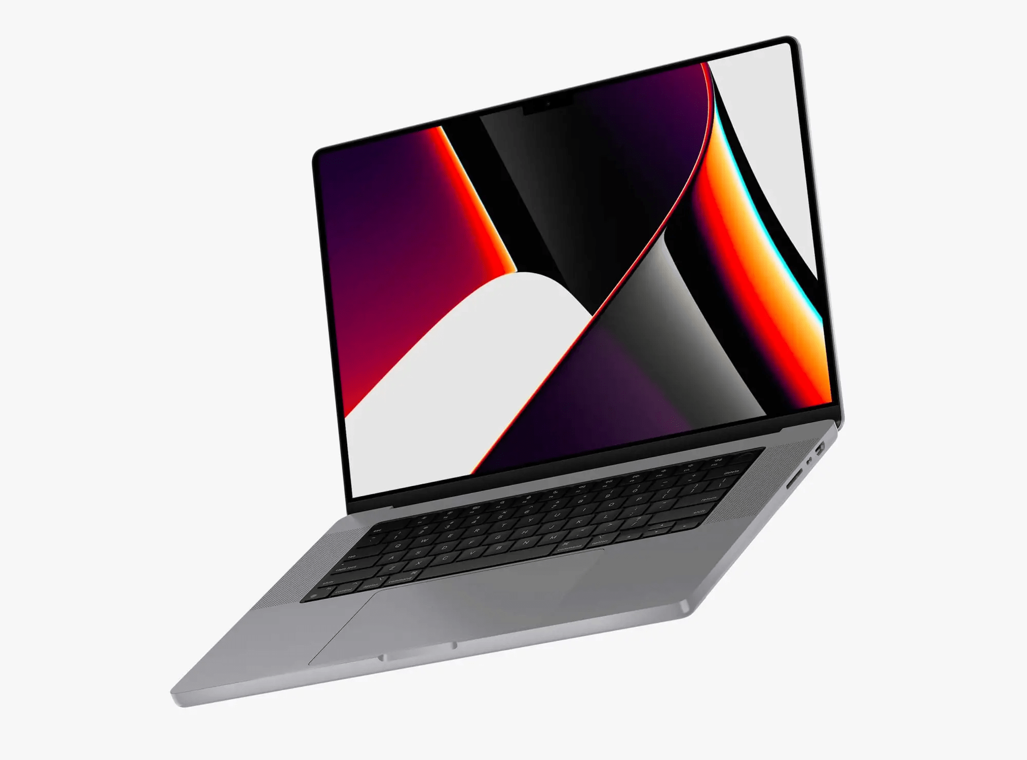 Free MacBook Pro 16 inch Mockup in 3 color styles and mega resolution 6000x4500px for showcasing software, website, or app designs