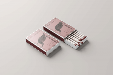 Free matchbox mockup