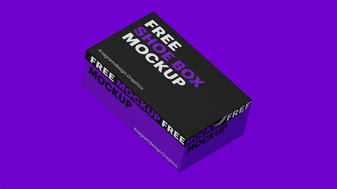 Shoe Box Mockup featuring customizable box sides and background for professional branding presentations.