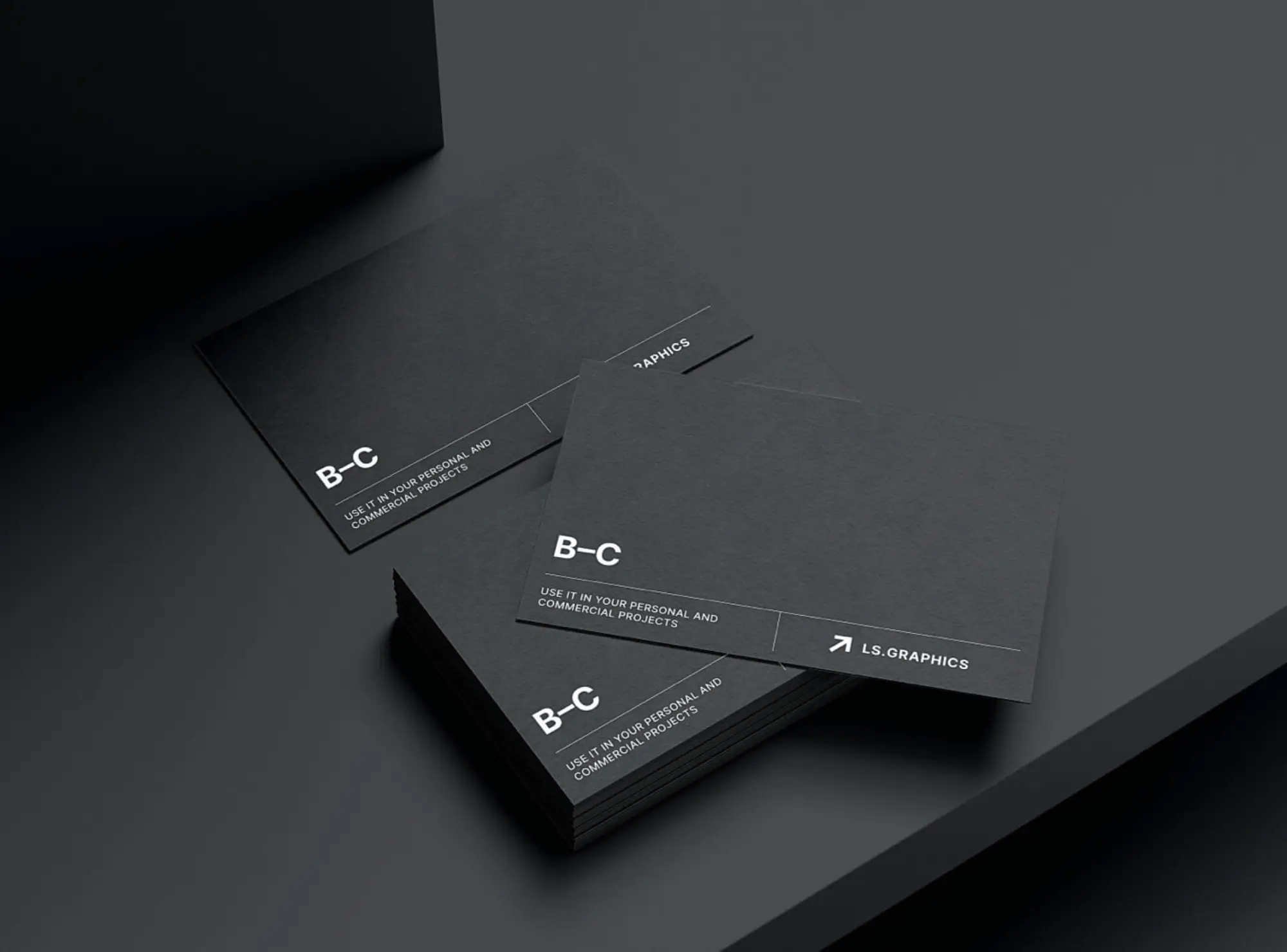 Professional free business card mockup from ls.graphics, ideal for showcasing your brand design.