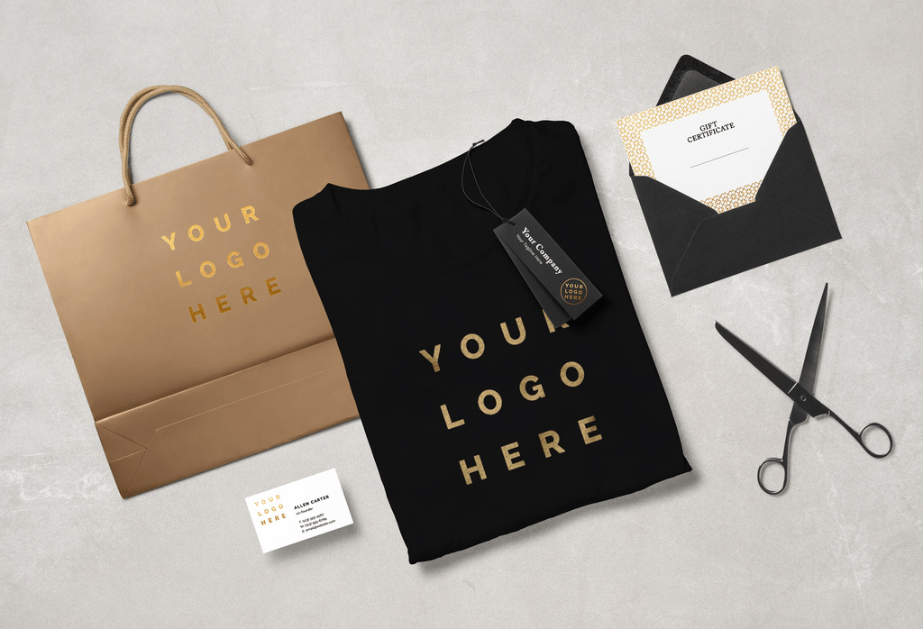 T-Shirt Mockup display with Retail Branding in a real-world retail environment