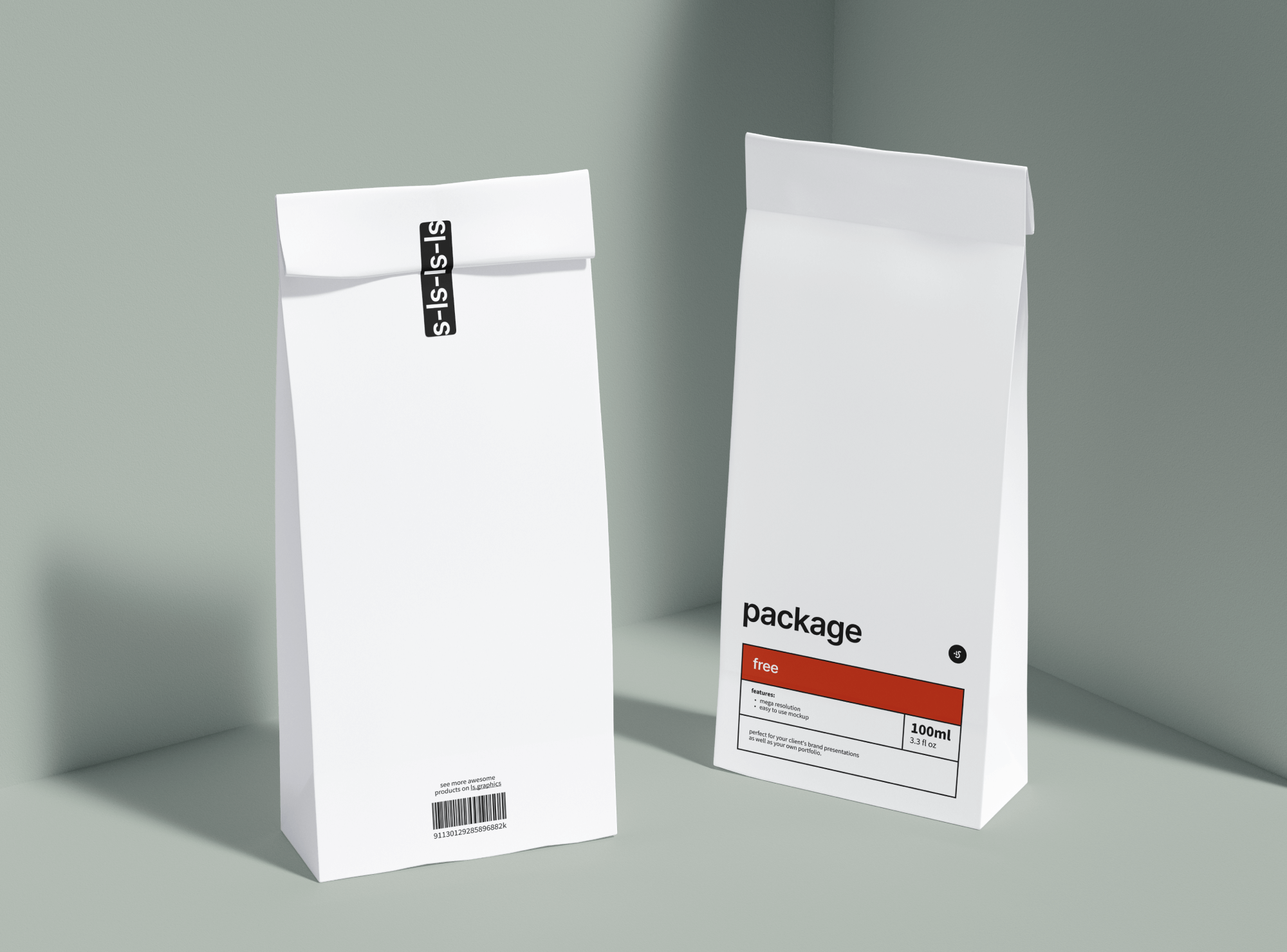 Free Paper Bag Mockup — Medialoot