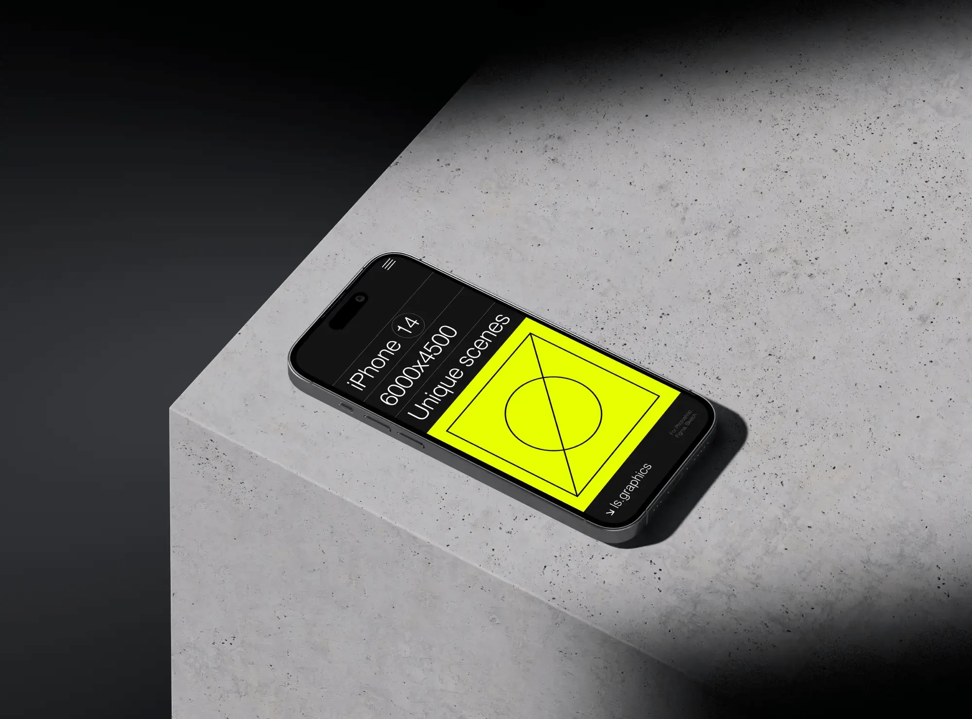 Stylish iPhone 14 Pro Mockup in a sleek environment, perfect for showcasing mobile app and web designs.