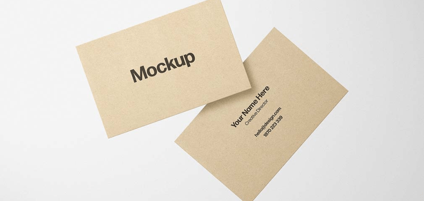 Elevate your branding with these versatile, floating business card mockups – available for free download!