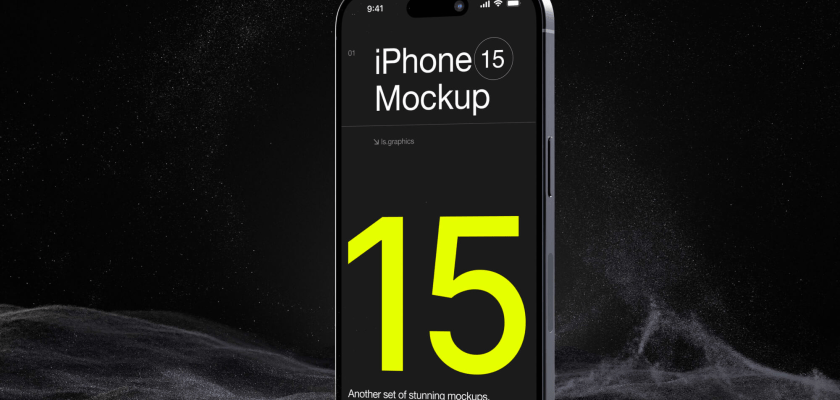 Unleash creative potential with the iPhone 15 Pro Mockup - professional, high-quality, and free.