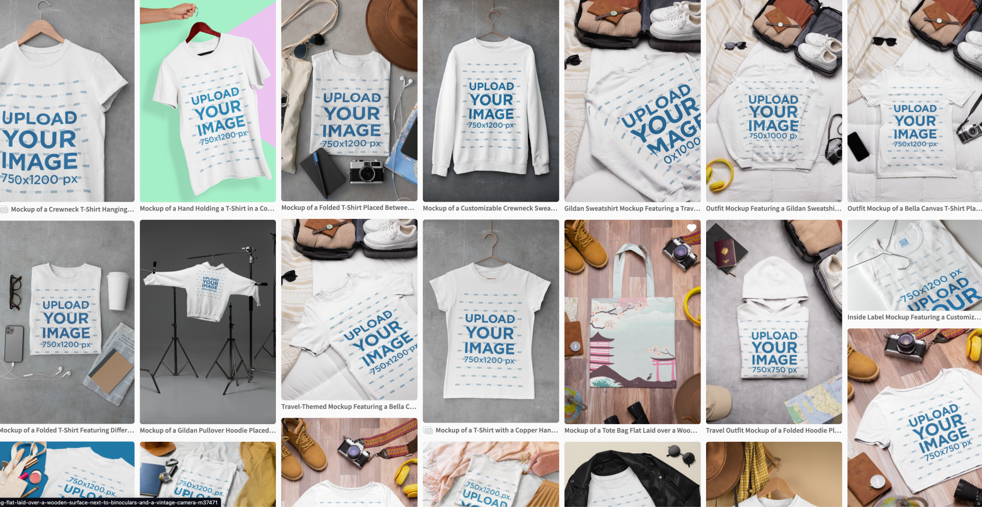 Collection of Placeit t-shirt mockups featuring diverse scenarios and styles for branding and design