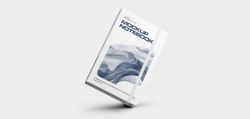Free Floating Notebook Mockup (PSD)