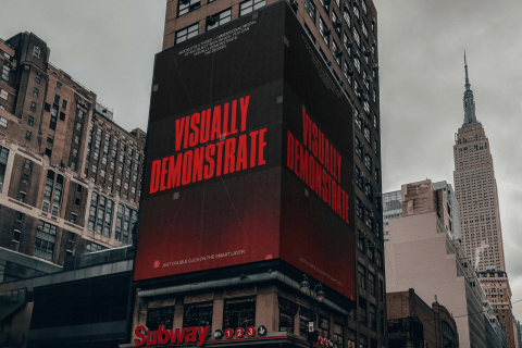 Free times square billboard mockup