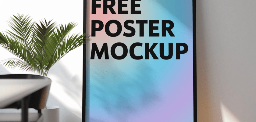 Free Indoor Poster Frame Mockup